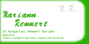 mariann remmert business card